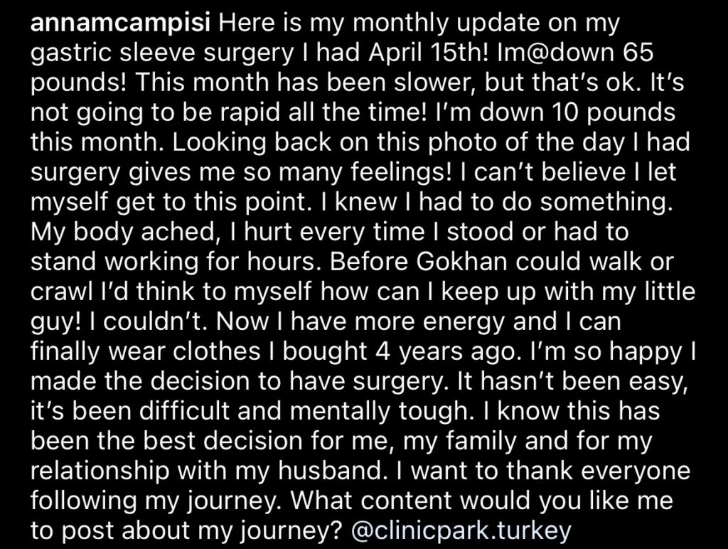 Anna Campisi weight loss